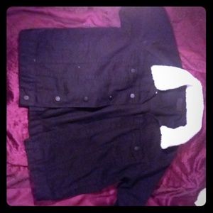 ASOS DESIGN DENIM jacket with fleece collar XL